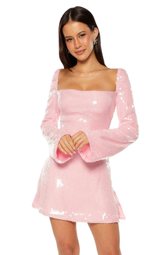 Marienne Light Pink Sequin Mini Dress