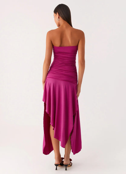 Ora Strapless Maxi Dress Fuchsia