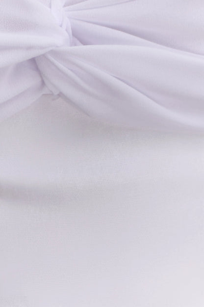 Talia Chiffon And Linen Halter Top White