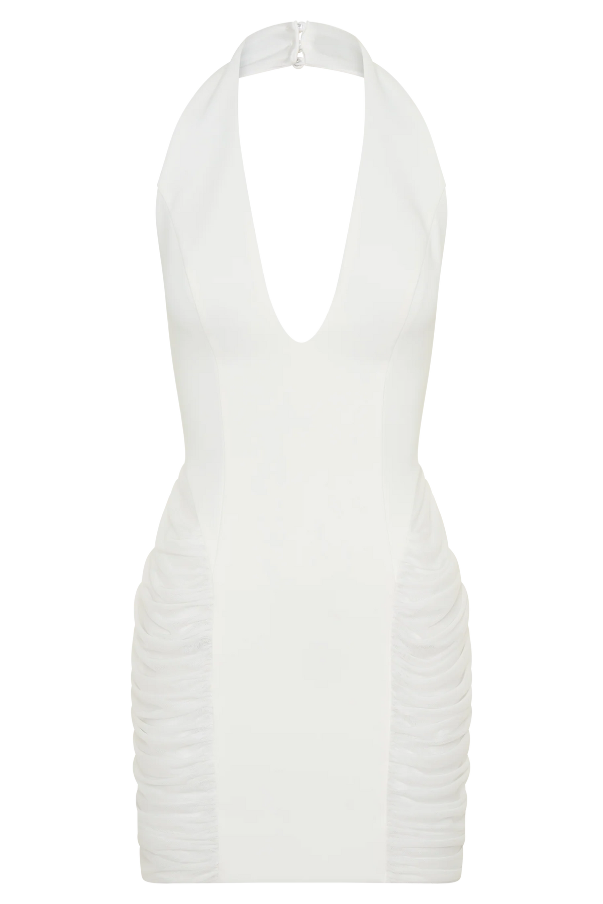 Anari Gathered Scuba Mini Dress White