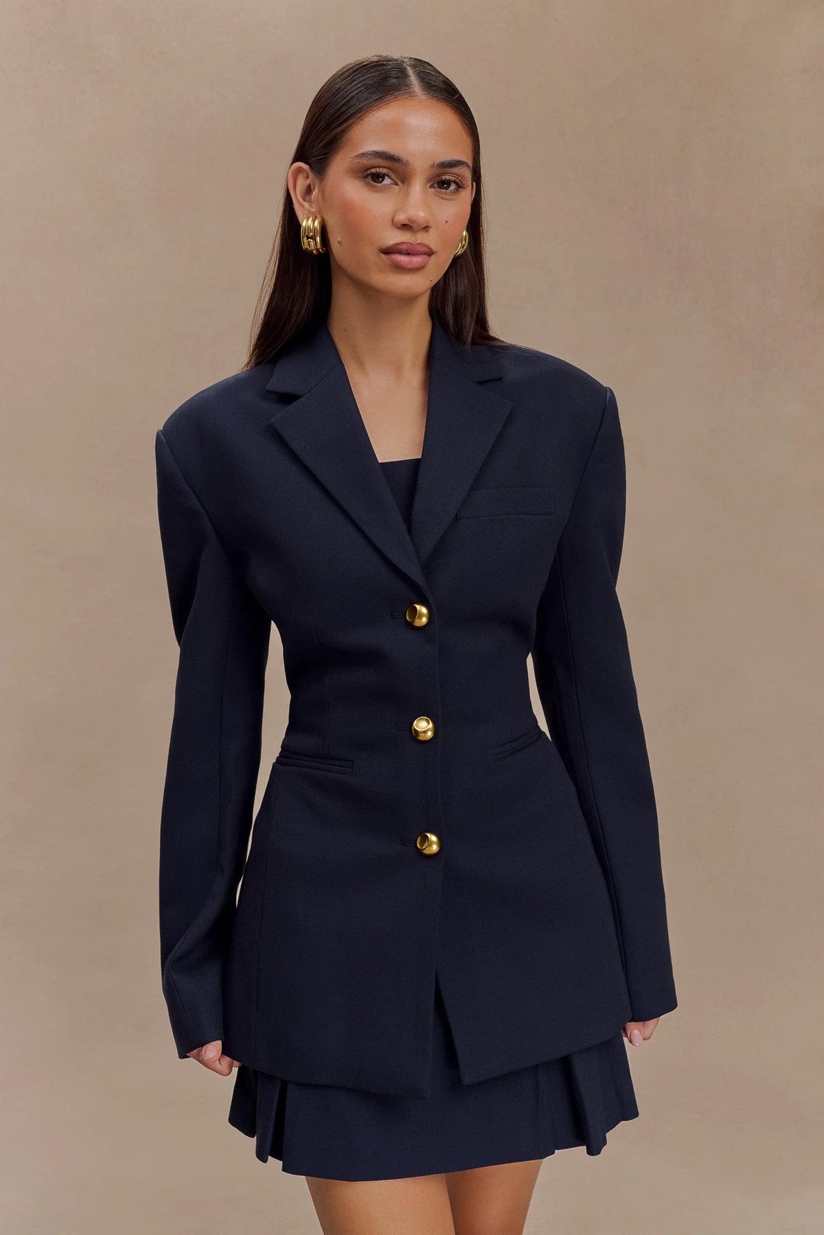 Bellamy Cinched Blazer Dark Navy