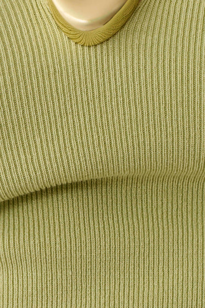 Dimitri Knit Halter Top With Hardware Light Olive