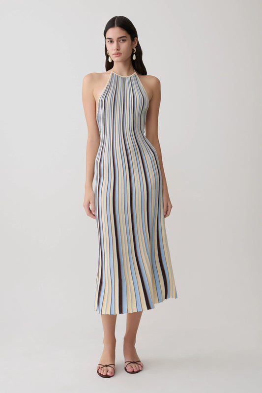 Dalani Halterneck Knit Midi Dress Blue Chocolate