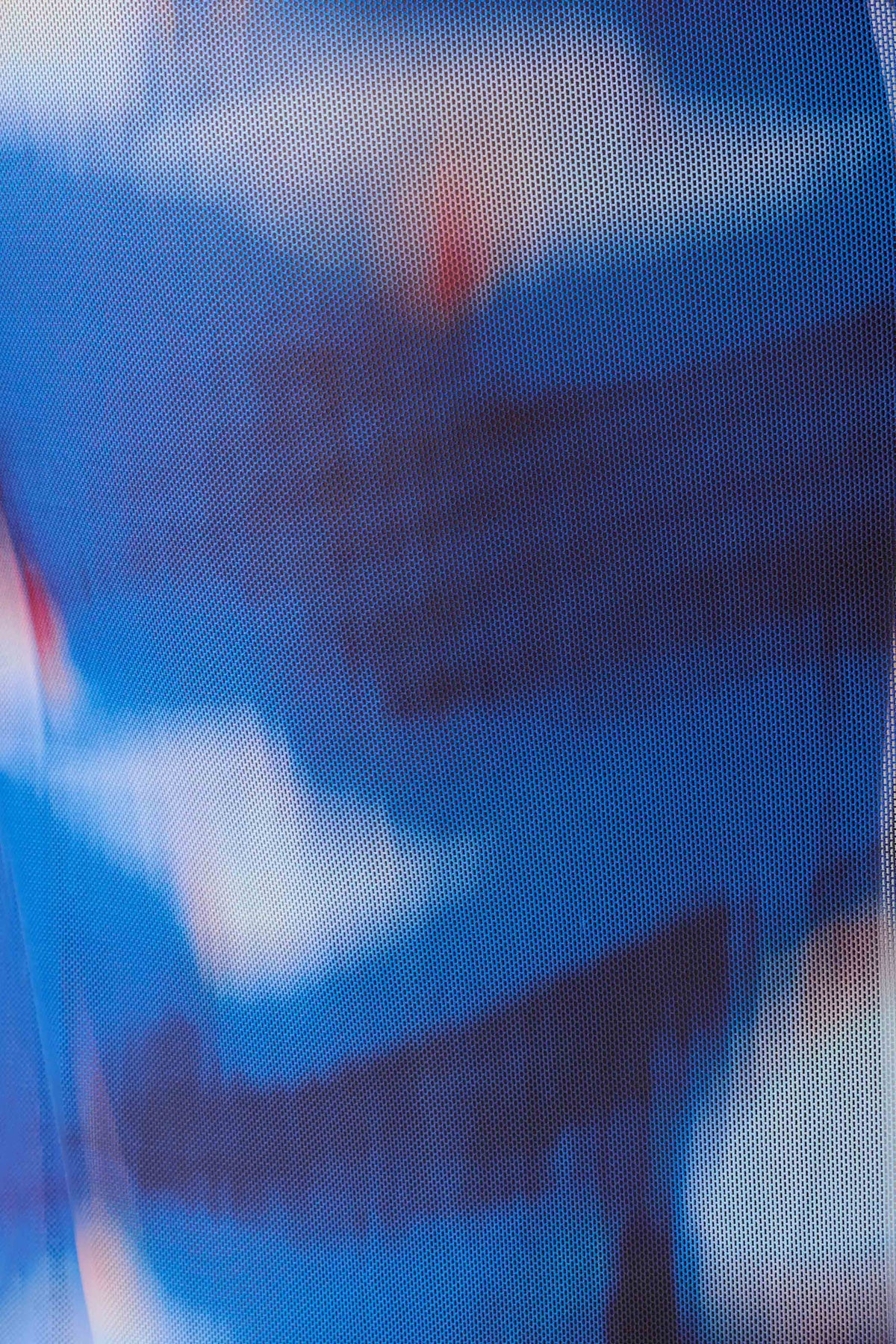 Ethel Mesh Cowl Plunge Maxi Blue Abstract Print