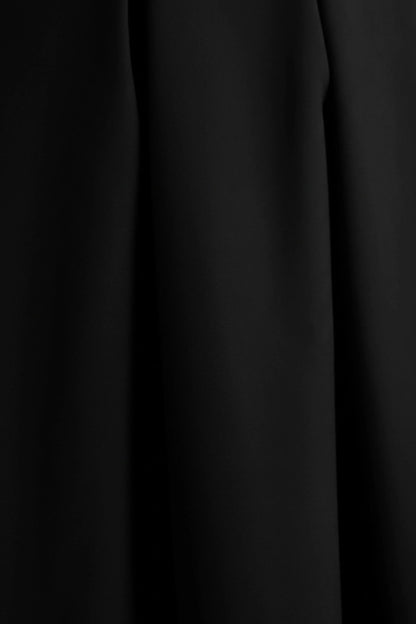 Thalia Black High Neck Midi Dress With Sheer Mesh Cape
