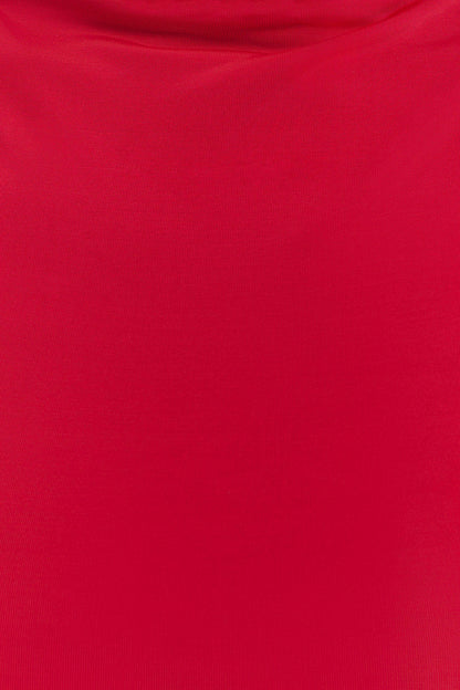 Kiyah Slinky Cut Out Maxi Dress Red