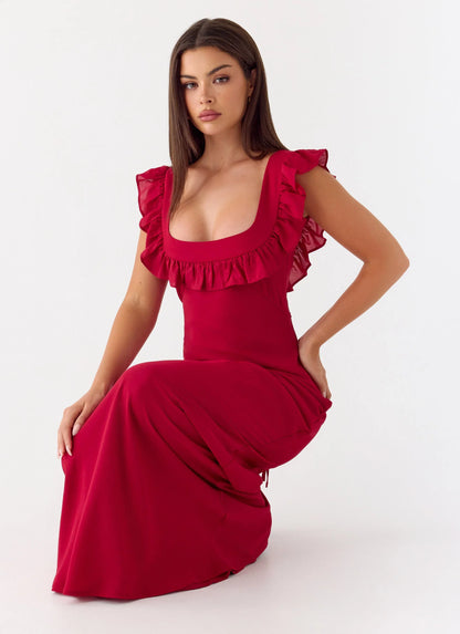 Malina Maxi Dress Deep Red