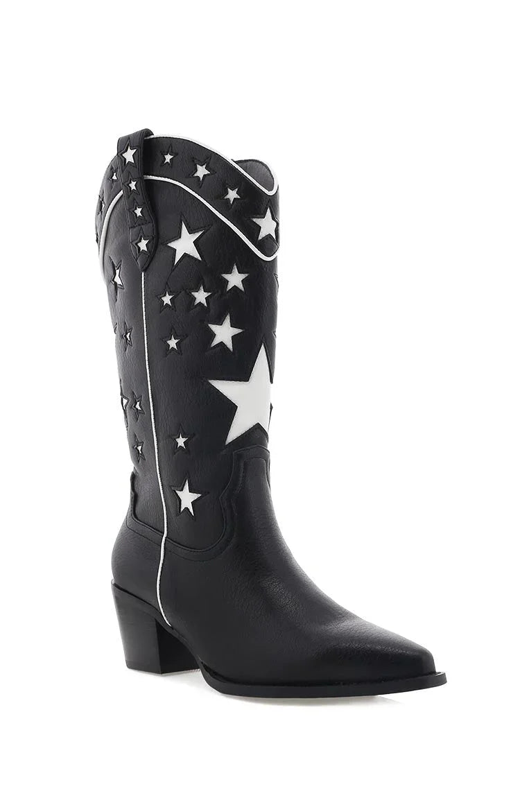 Billini Dollie Black And White Cowboy Boots