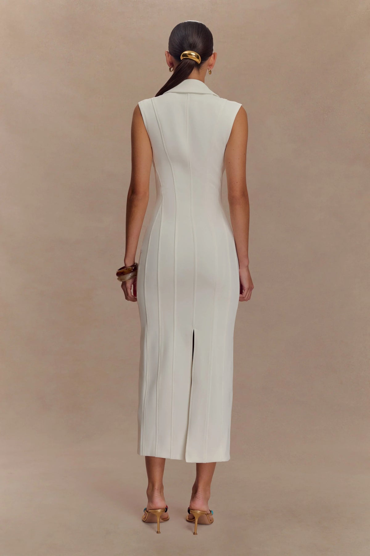 Keagan Sleeveless Midi Dress Ivory