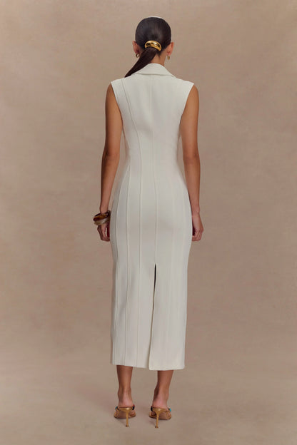 Keagan Sleeveless Midi Dress Ivory