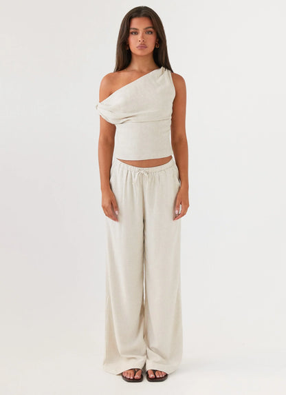 Set Sail Linen Pants Oat