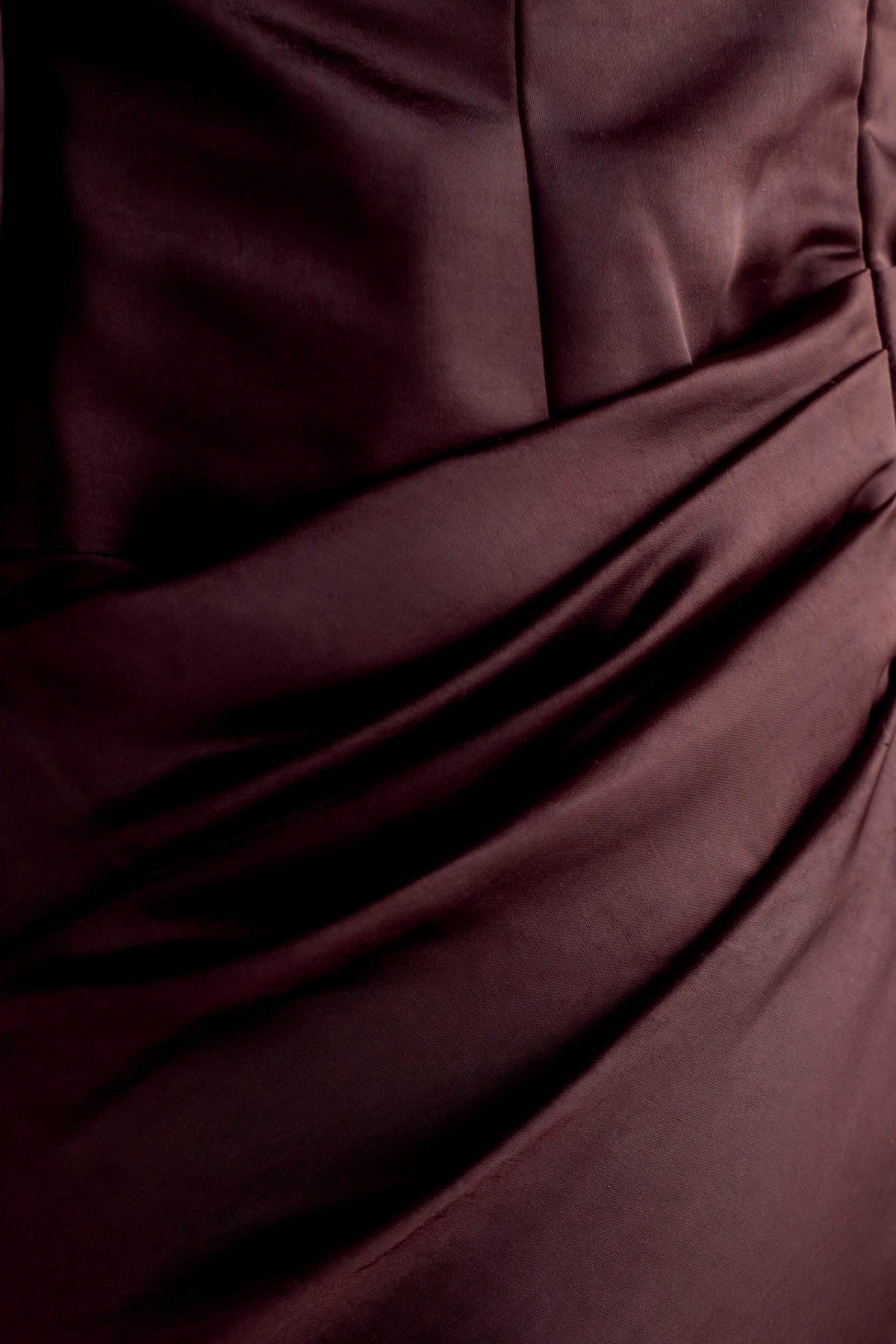 Iris Long Sleeve Satin Maxi Dress Dark Chocolate