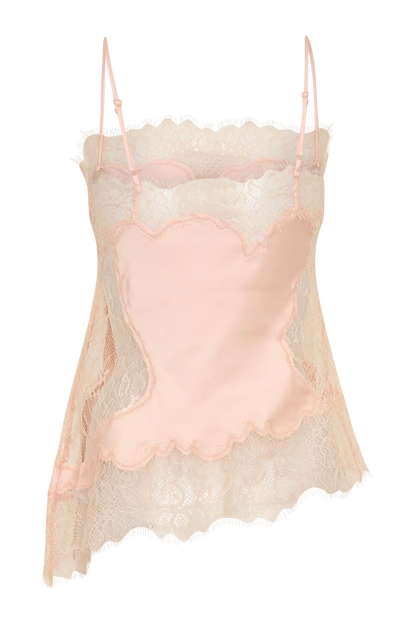 Miriam Satin Lace Camisole Peach