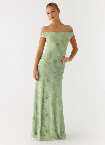 Wasting Time Maxi Dress Blurred Lime
