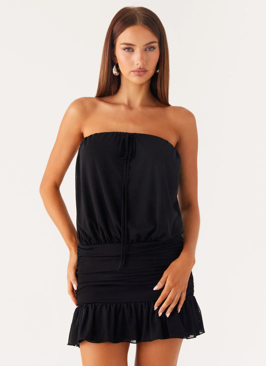 Only A Dream Strapless Mini Dress Black