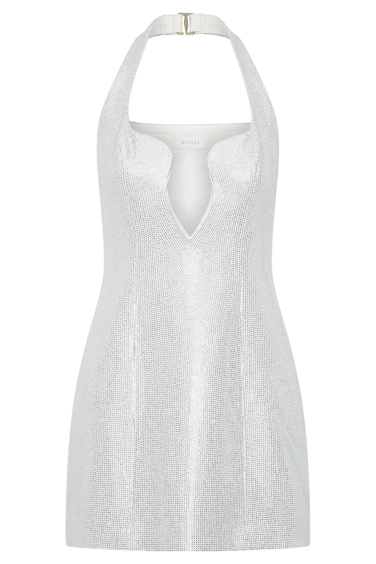 Raina Diamante Halter Mini Dress White