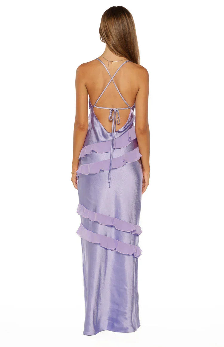 Inara Lilac Ruffle Maxi Dress