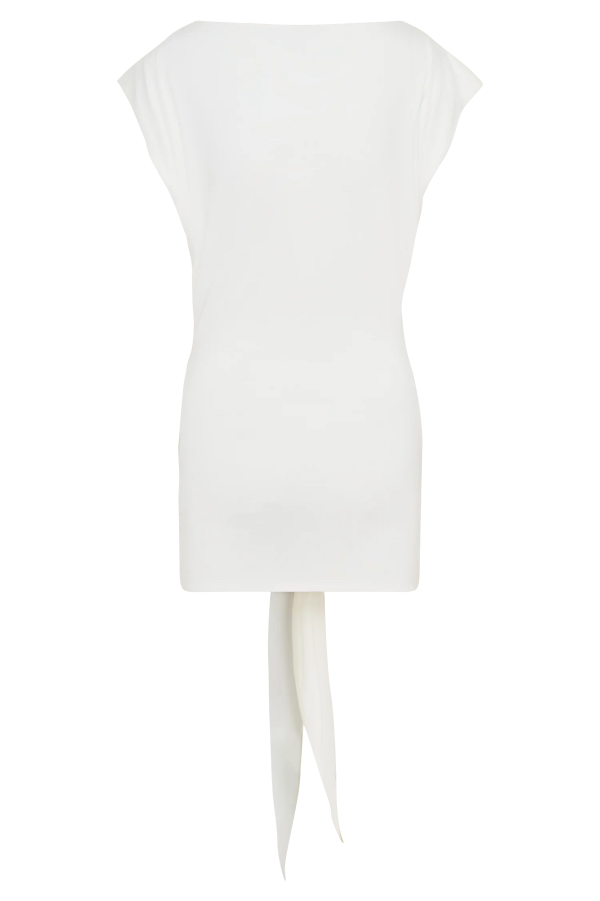 Maiara Shortsleeve Slinky Tie Mini Dress White