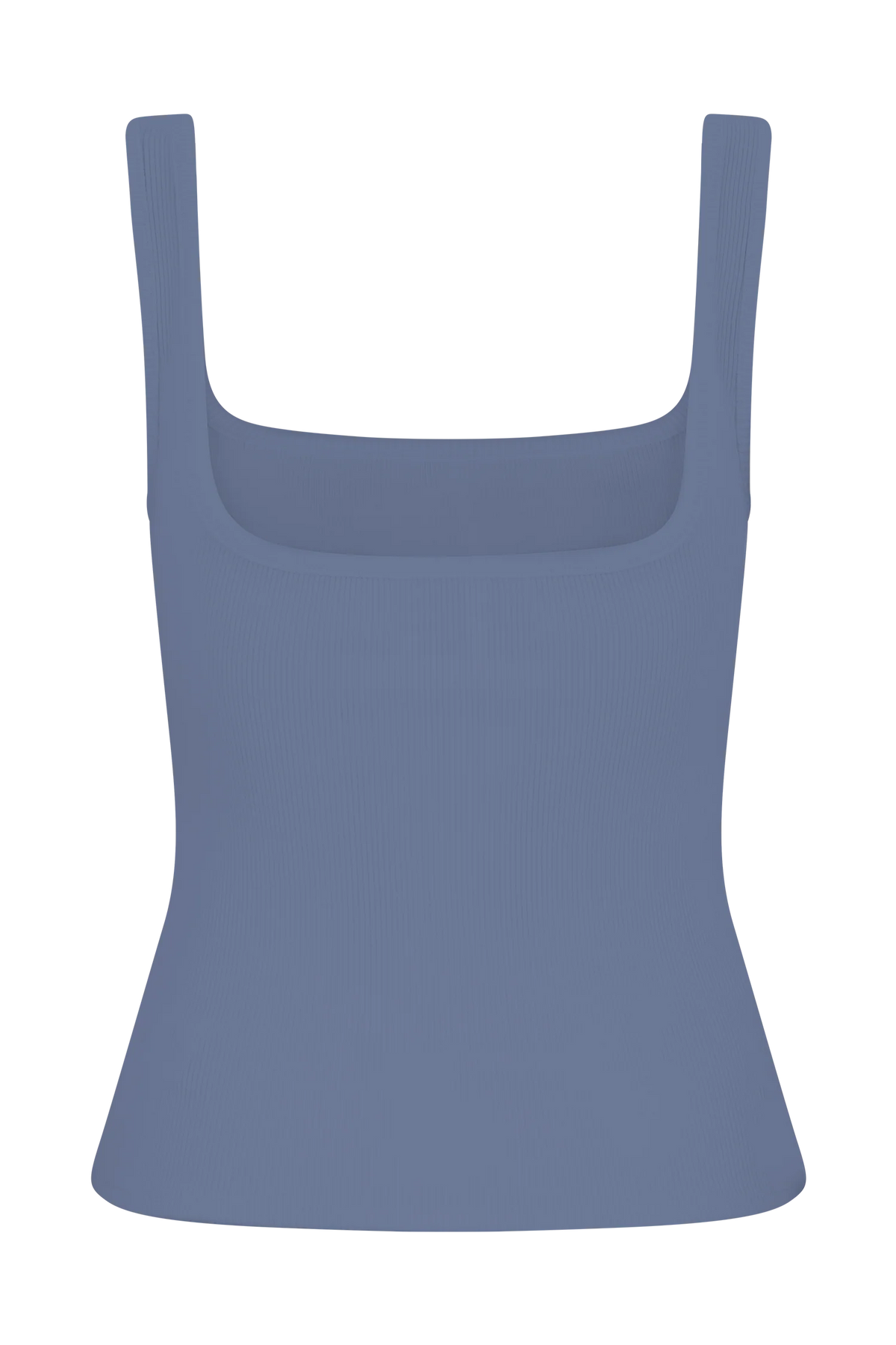 Aisling Ribbed Square Neck Sleeveless Top Cornflower Blue