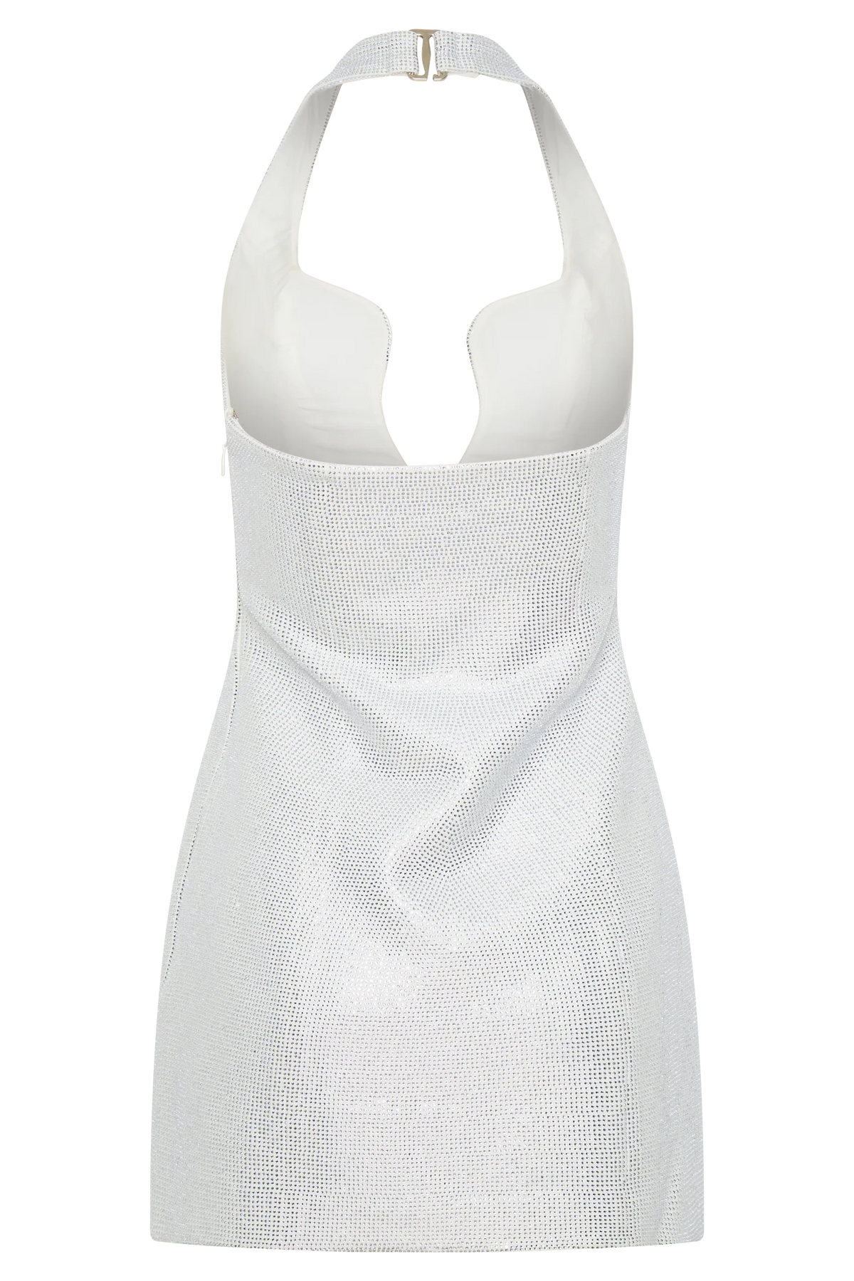 Raina Diamante Halter Mini Dress White