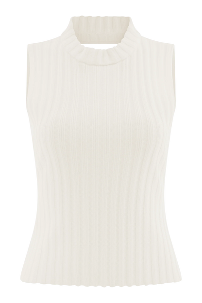 Oona Turtle Neck Knit Top Ivory