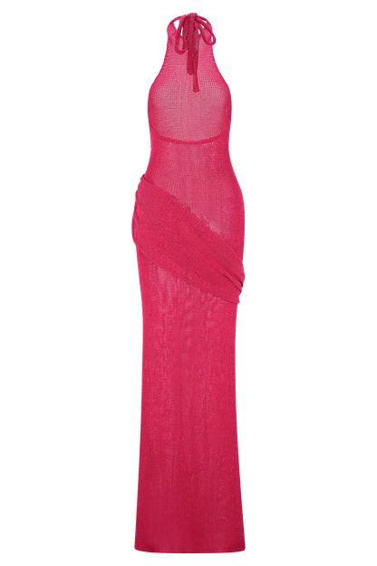 Reece Halter Knit Maxi Dress Dragonfruit