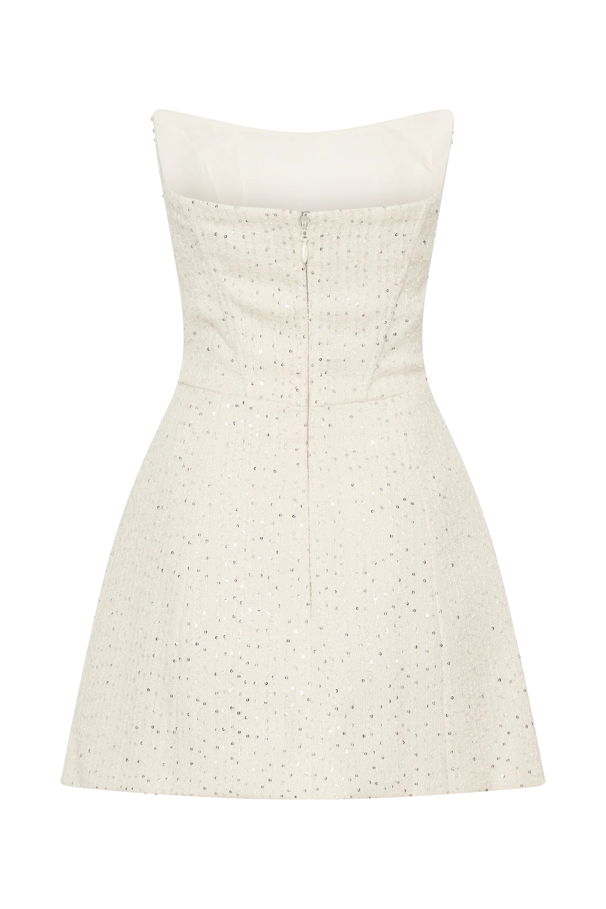 Lorrie Tweed Corset Mini Dress White