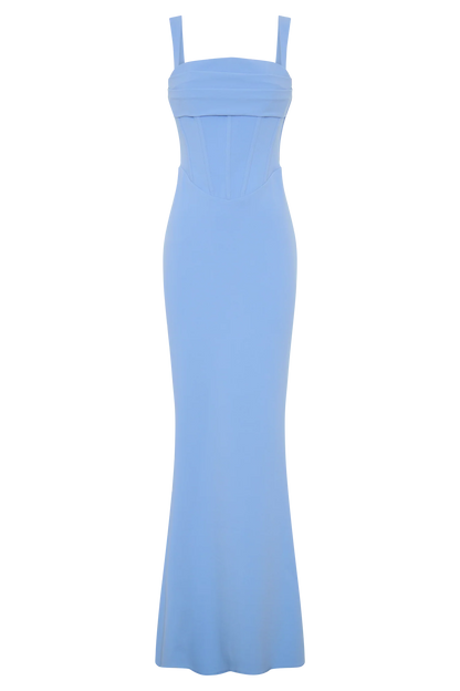 Luella Crepe Corset Maxi Dress Cornflower Blue