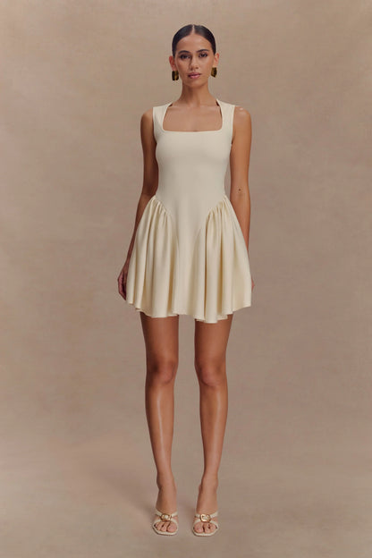 Sharon Scuba Jersey Mini Dress Ivory