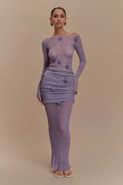 Orianna Orchid Knit Maxi Skirt Orchid