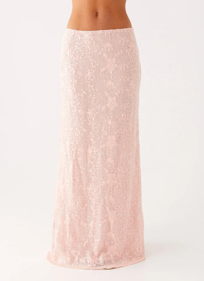 Nico Sequin Maxi Skirt Pink