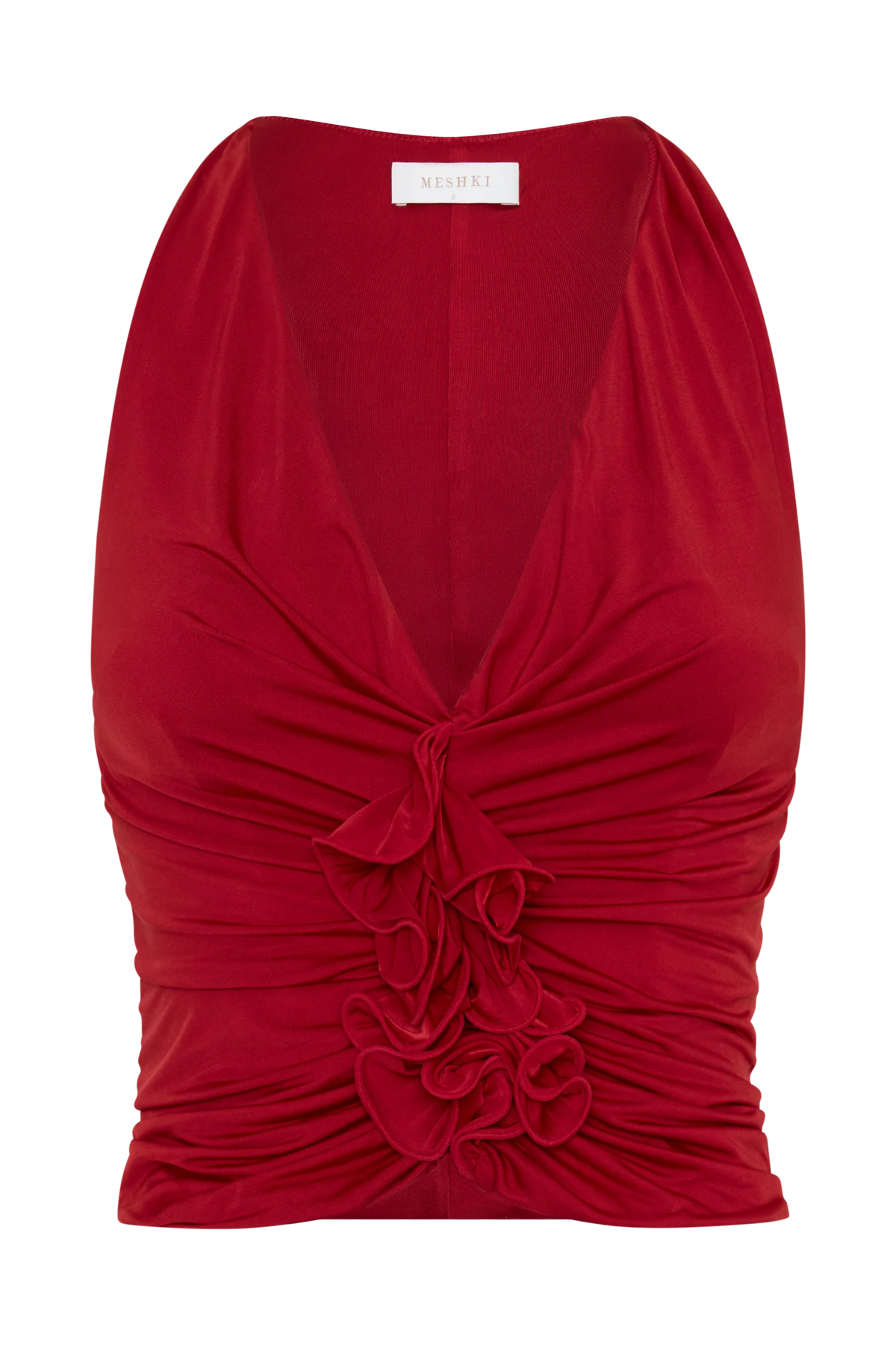 Alessandra Slinky Ruffle Top Ruby