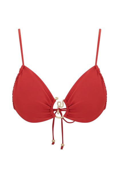 Tyler Bikini Top With Hardware Red