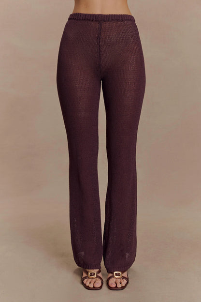 Malani Wide Leg Knit Pants Chocolate