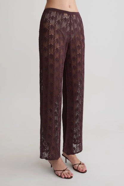 Glinda Crochet Pants Chocolate