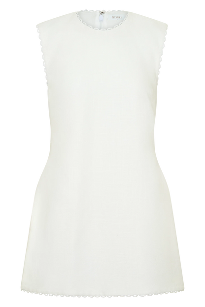Antonella Linen Mini Dress White