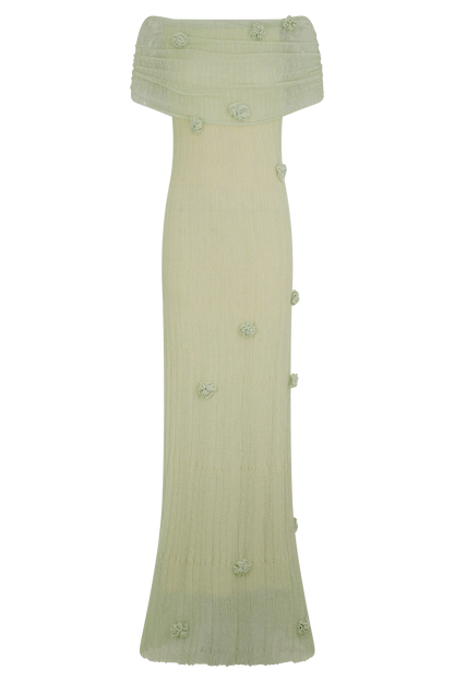 Brynn Orchid Knit Maxi Dress Pastel Green