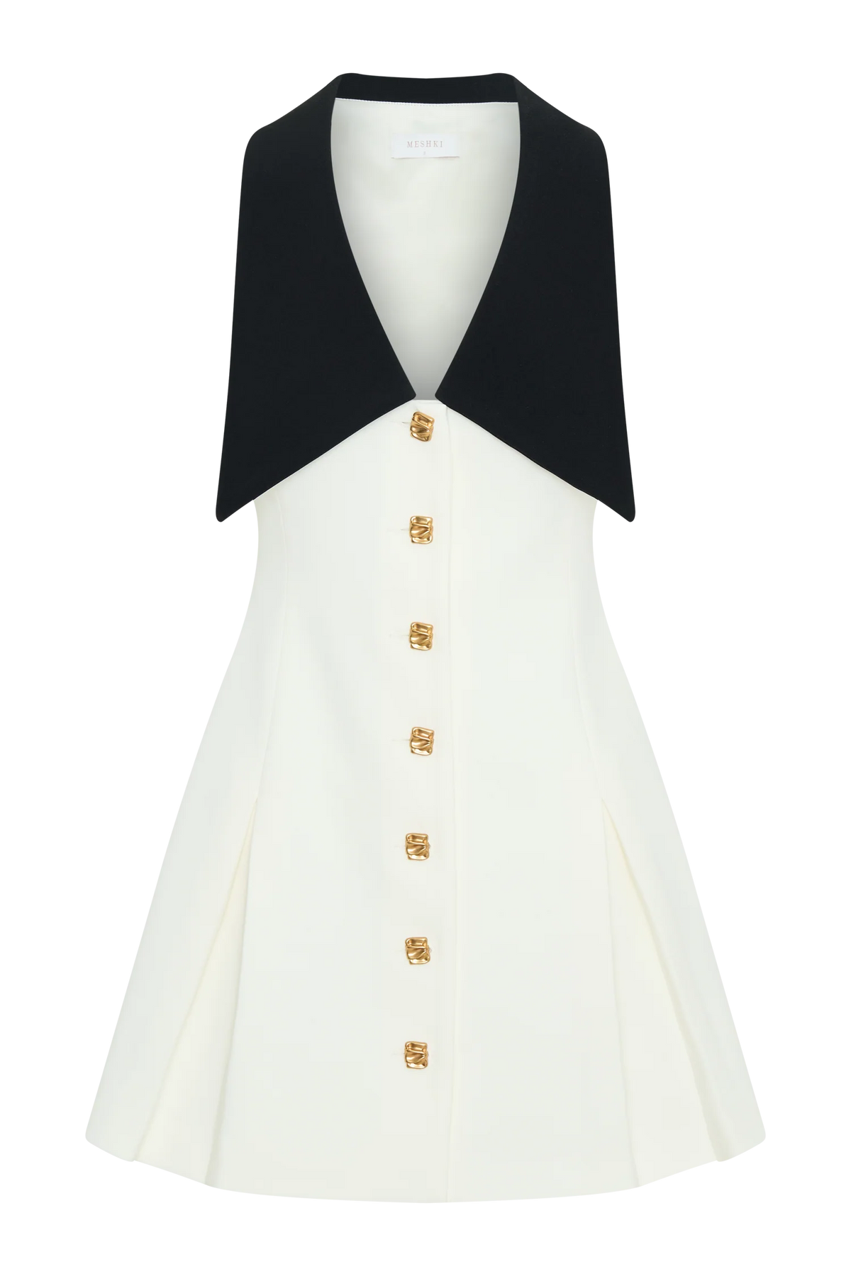 Oli Sleeveless Contrast Mini Dress Ivory Black