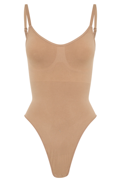 Alyssa Backless Shapewear Bodysuit Latte