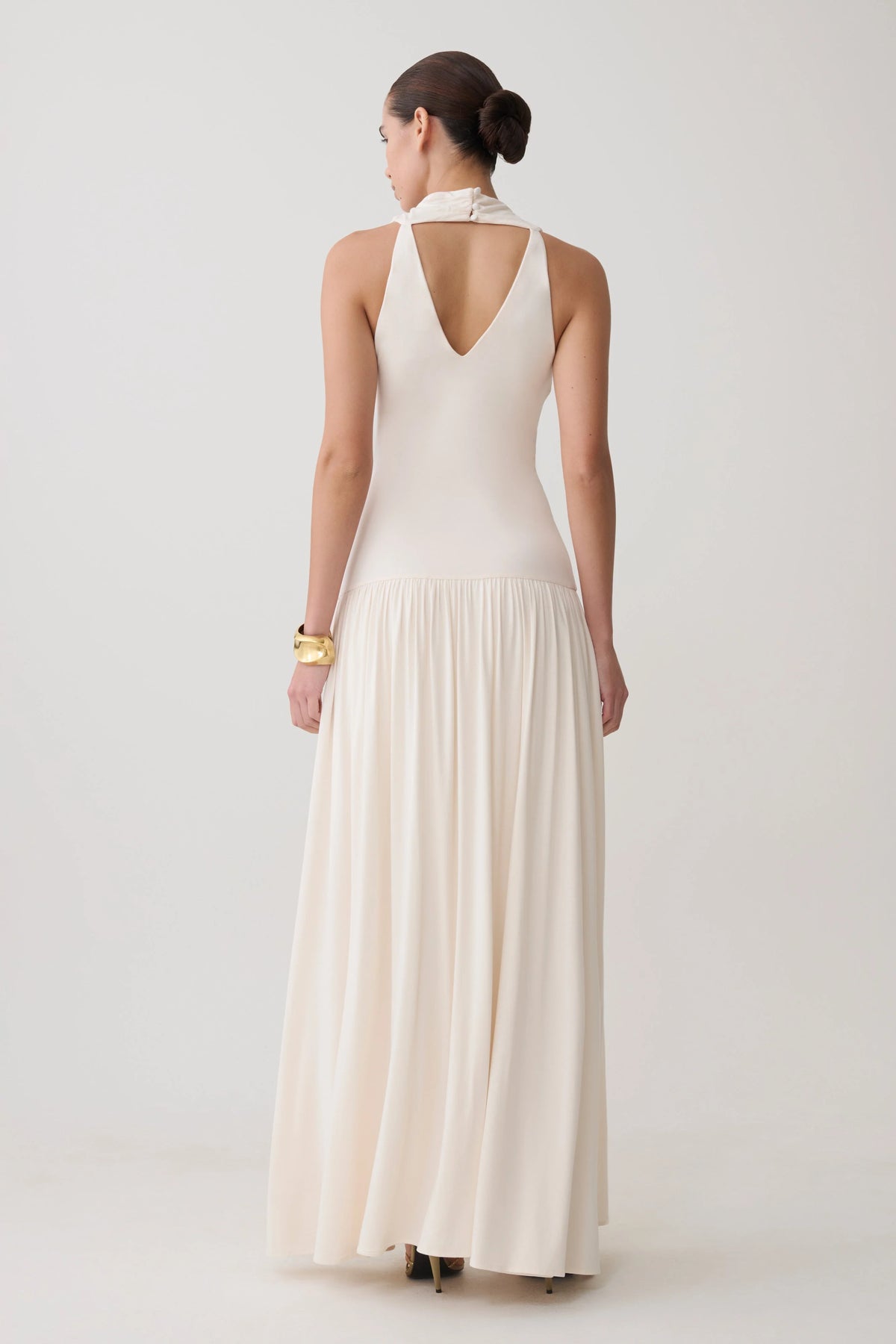 Zsela High Neck Modal Maxi Dress Ivory