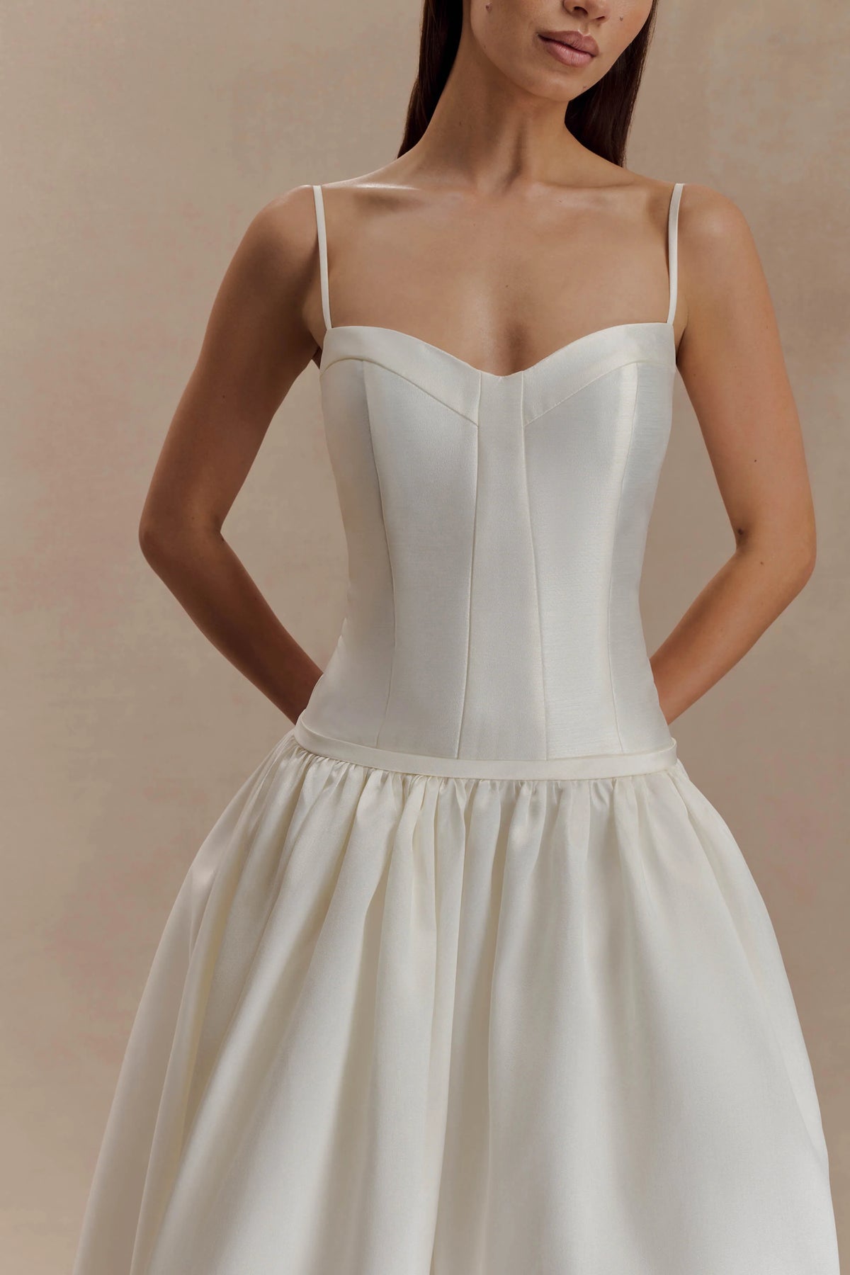 Carol Taffeta Maxi Gown Ivory