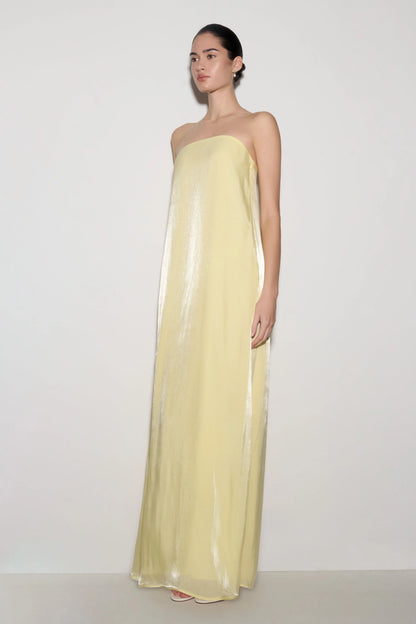 Olivia Strapless Maxi Dress Lemon
