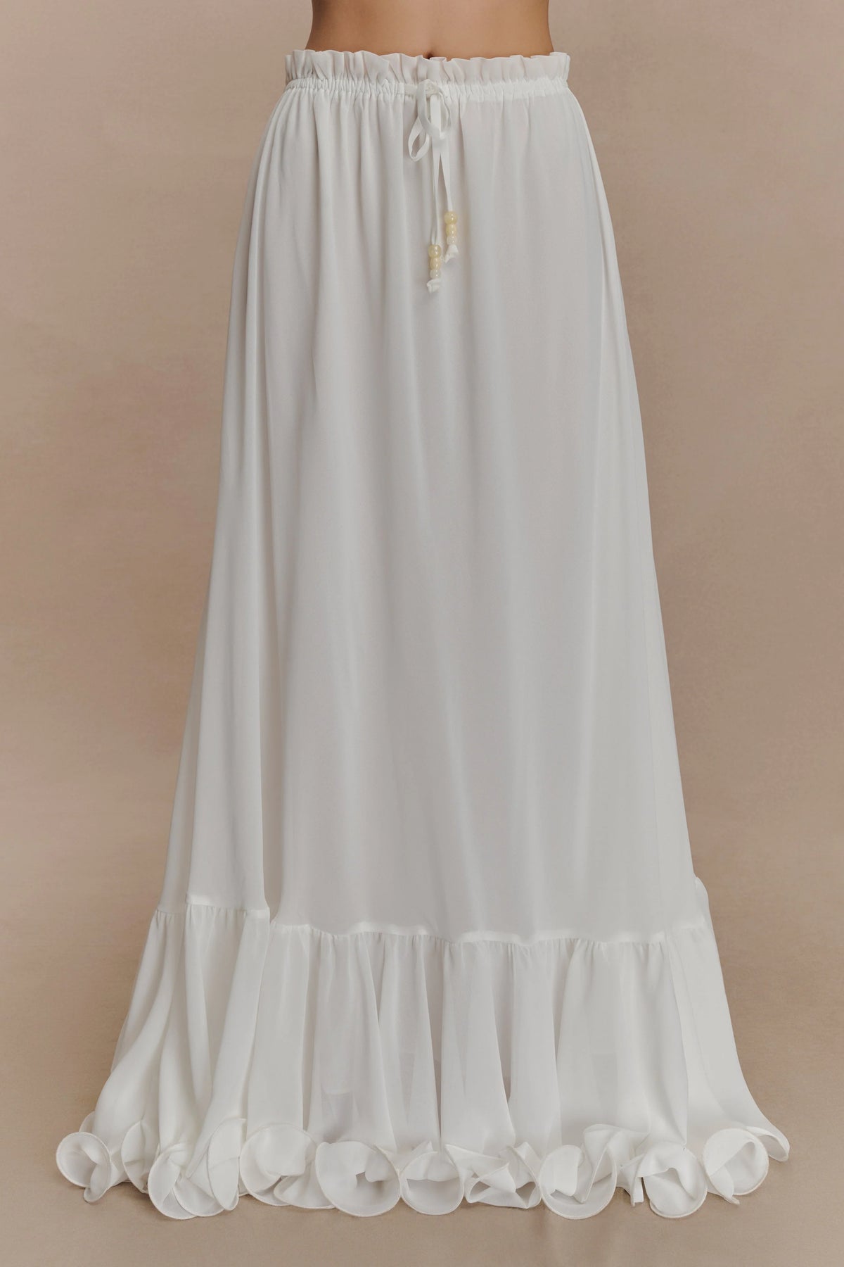 Carlie Chiffon Maxi Skirt Ivory