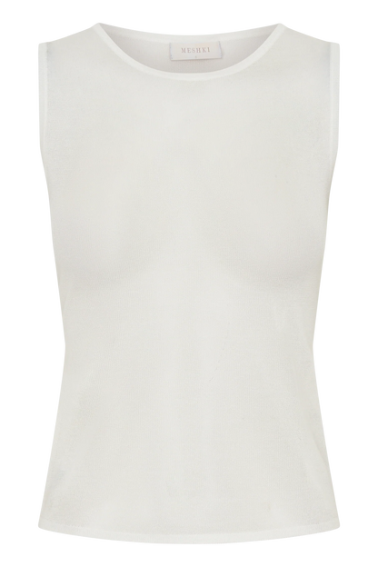 Dollie Sheer Knit Tank Top Ivory