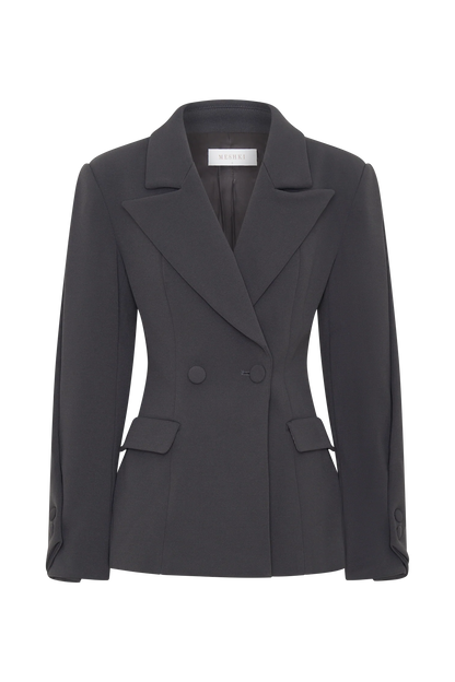 Wesley Structured Blazer Charcoal Shadow
