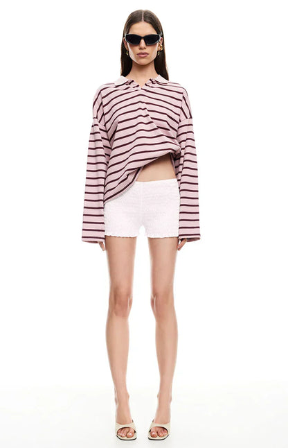 Lioness Rebels Jersey Burgundy Blush Stripe