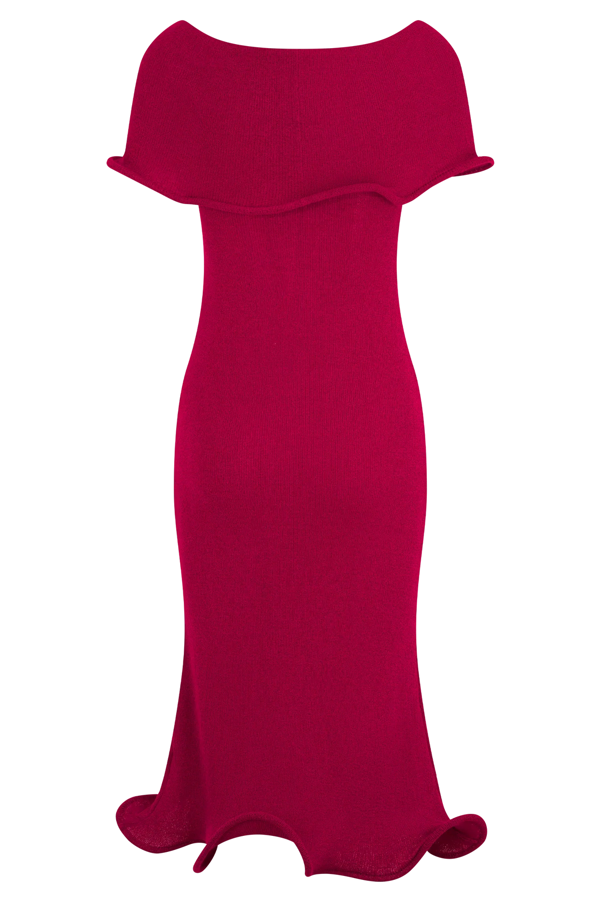 Molly Off Shoulder Knit Midi Dress Raspberry