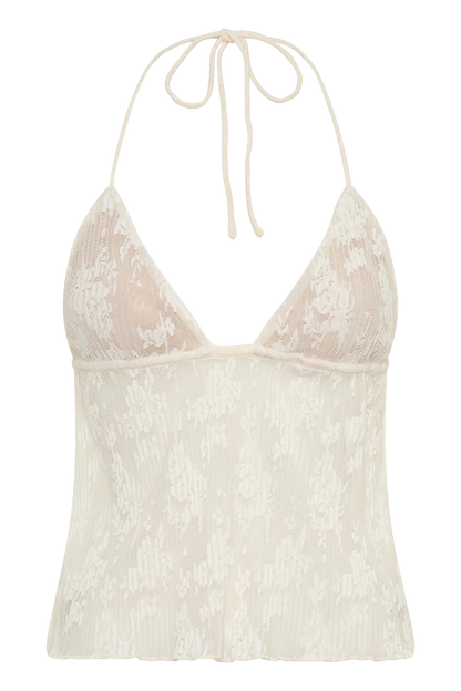 Ambrose Lace Cami Halter Top Ivory