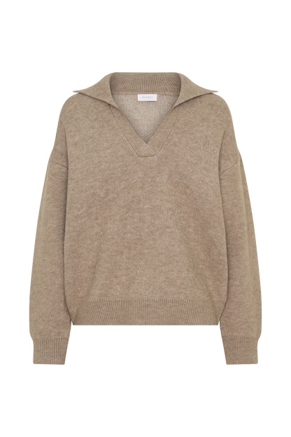 Luca Knit Jumper Beige Marle