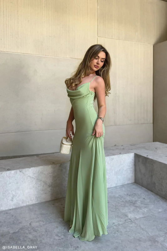 Aurelia Chiffon Maxi Dress Sage